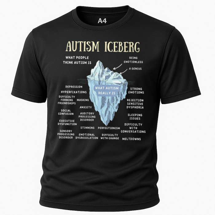 Wo Accept Understand Love Autism Awareness Autism Iceberg V-Neck Cooling Performance Crew T-Shirt