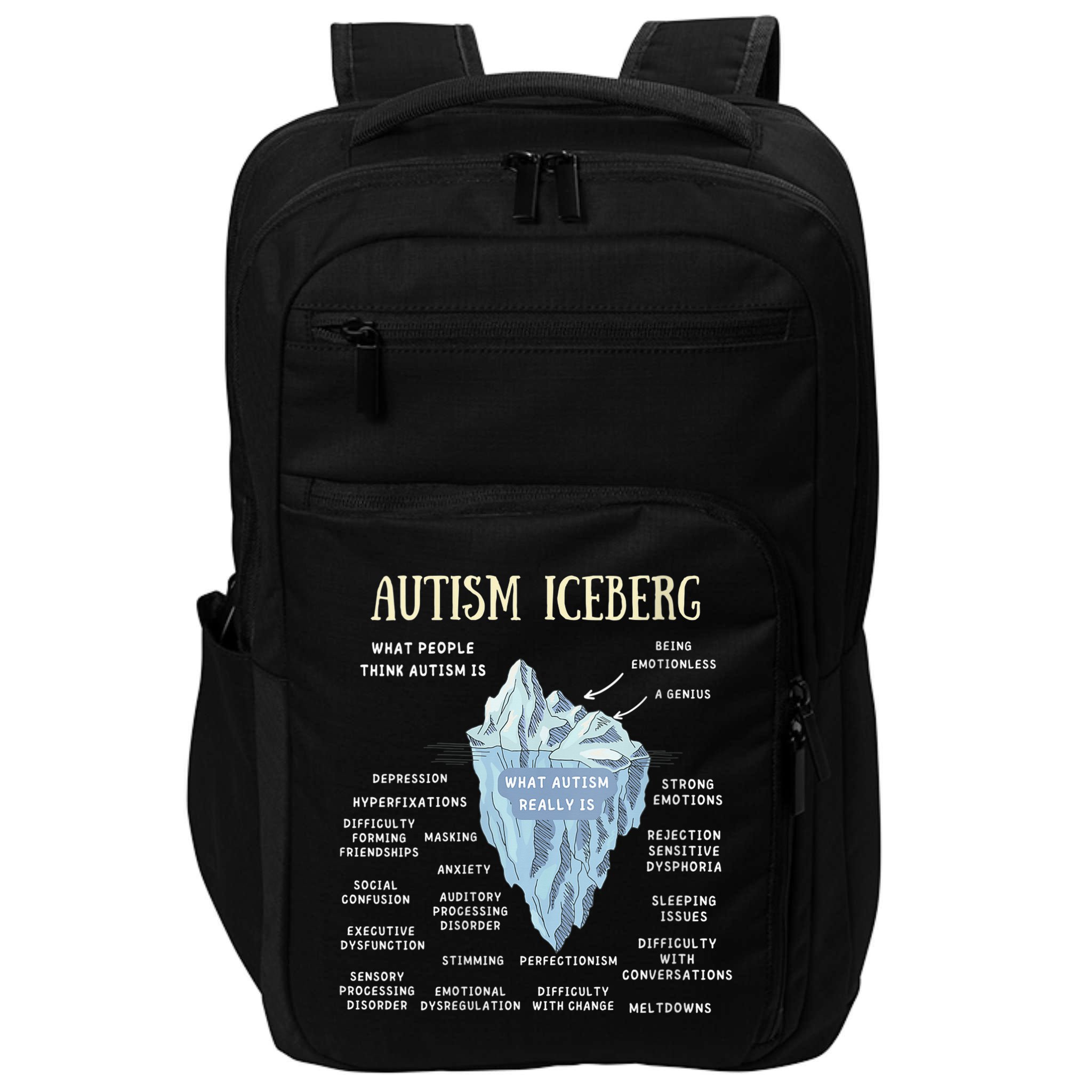 Wo Accept Understand Love Autism Awareness Autism Iceberg V-Neck Impact Tech Backpack