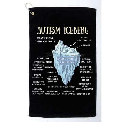 Wo Accept Understand Love Autism Awareness Autism Iceberg V-Neck Golf Towel