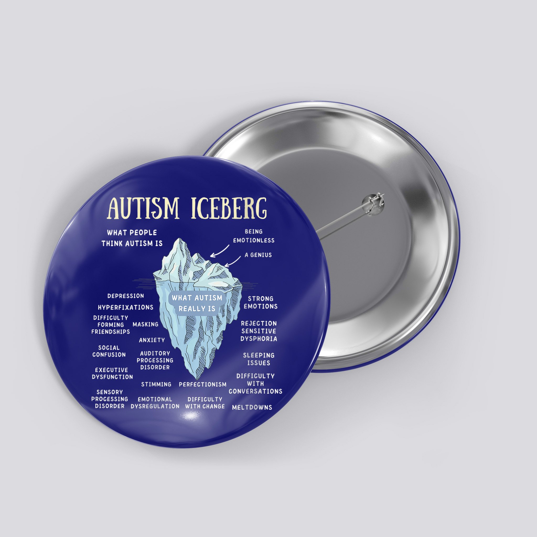 Wo Accept Understand Love Autism Awareness Autism Iceberg V-Neck Button