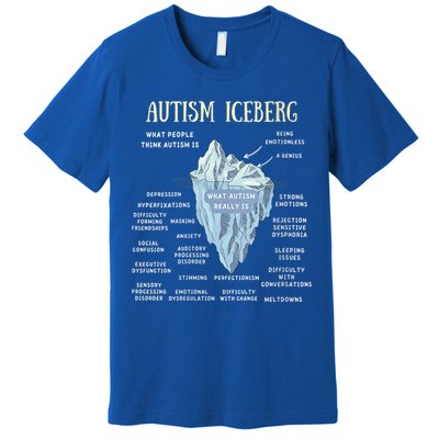 Wo Accept Understand Love Autism Awareness Autism Iceberg V-Neck Premium T-Shirt