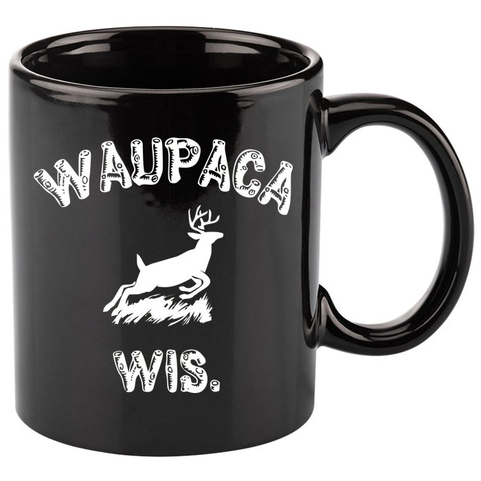 Waupaca Wis. Dustin Deer 11oz C Handle Ceramic Mug