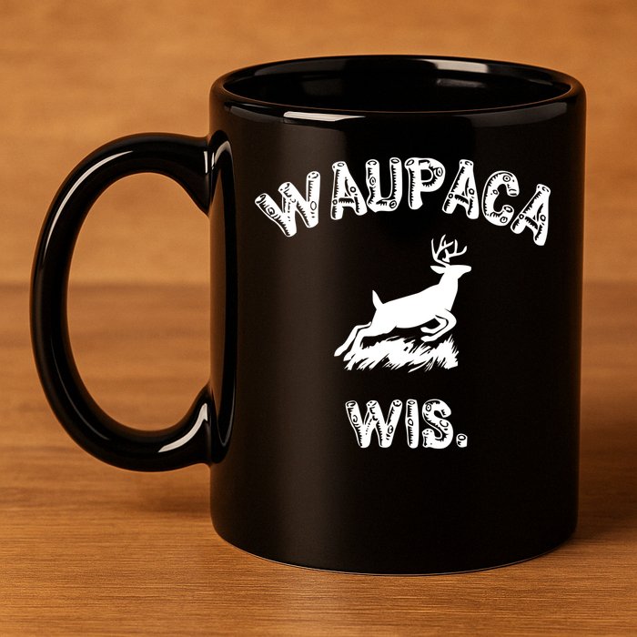 Waupaca Wis. Dustin Deer 11oz C Handle Ceramic Mug