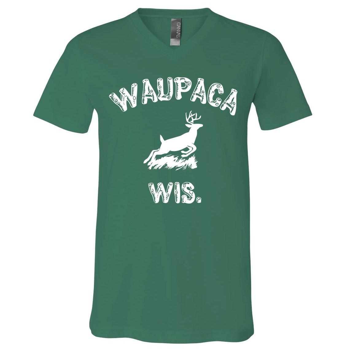 Waupaca Wis. Dustin Deer V-Neck T-Shirt