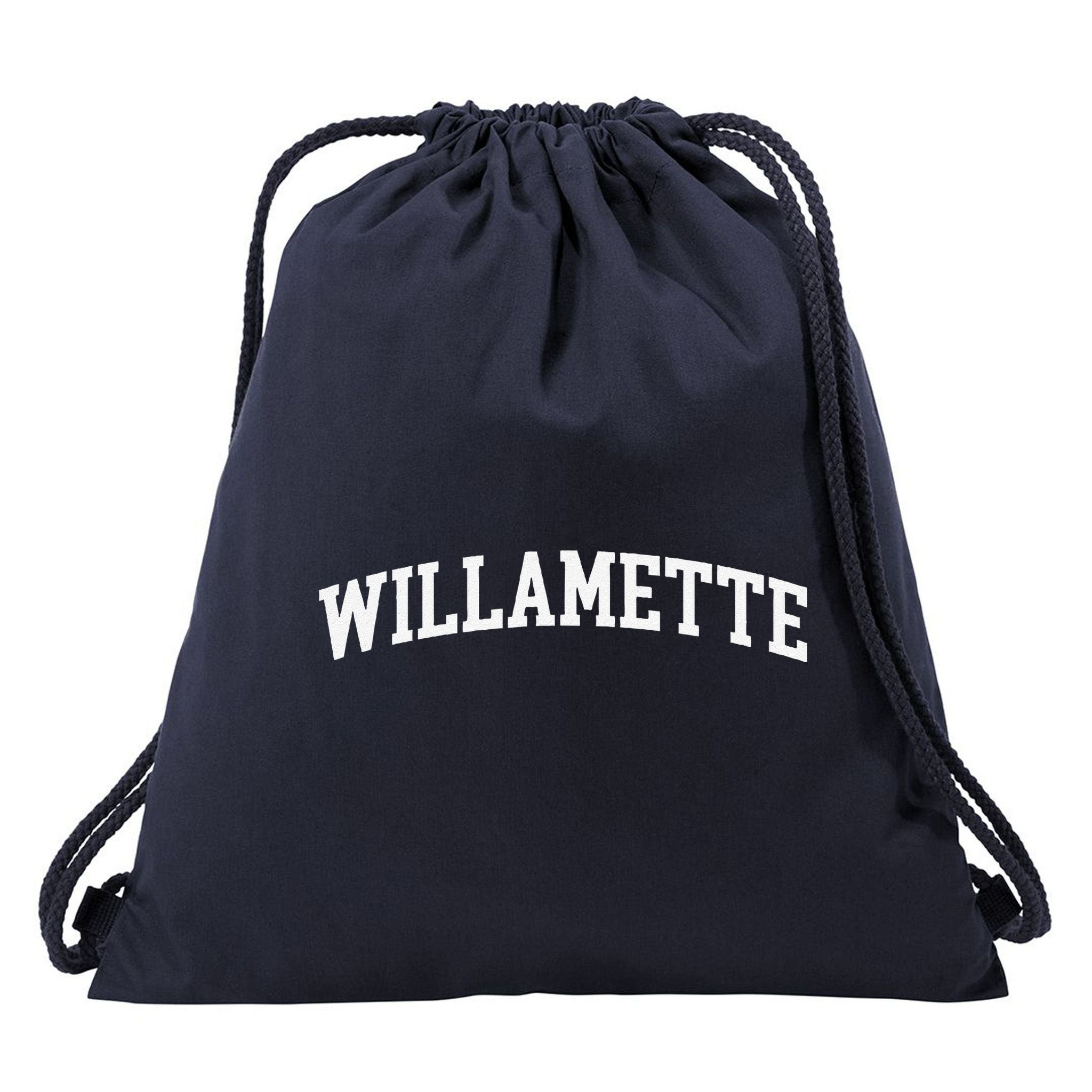 Willamette Arch Vintage Retro College Athletic Sports Drawstring Bag