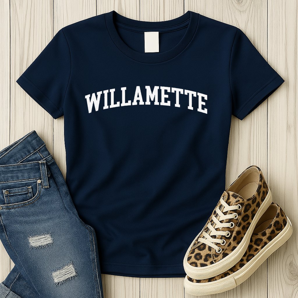 Willamette Arch Vintage Retro College Athletic Sports Womens T-Shirt