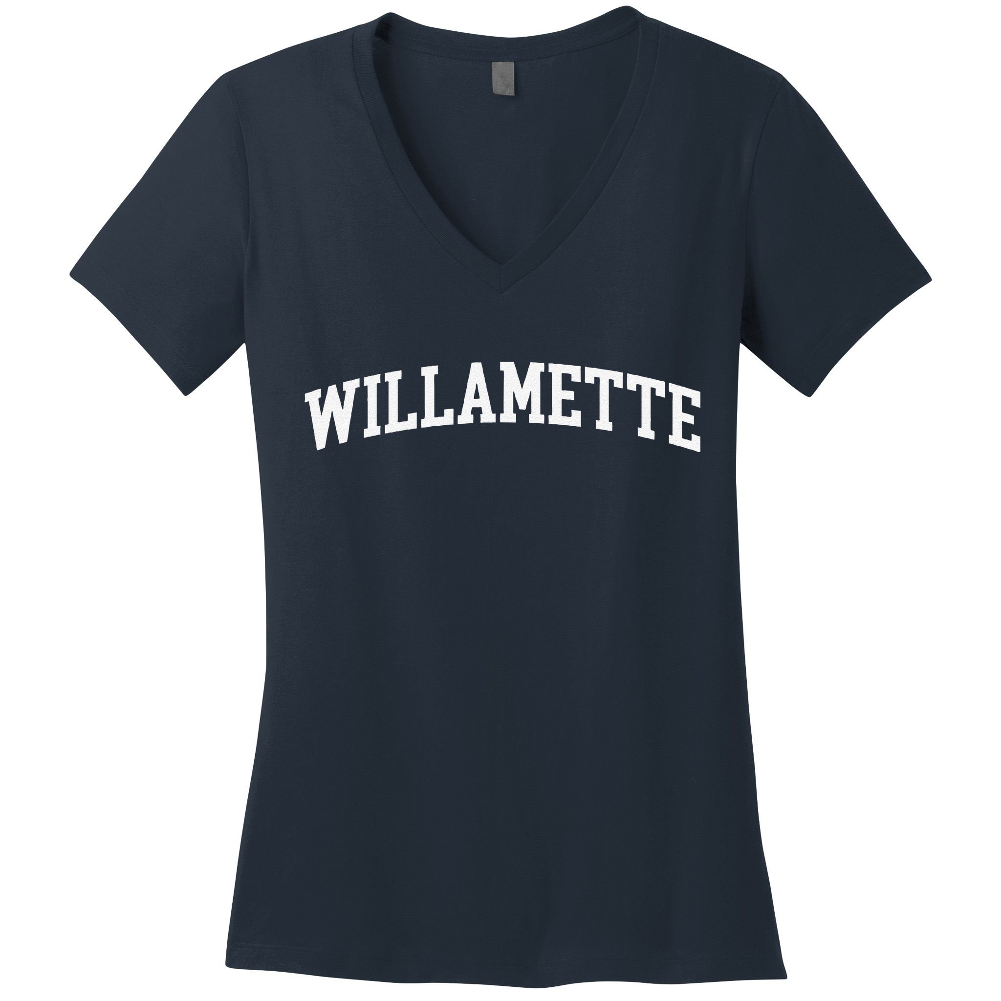 Willamette Arch Vintage Retro College Athletic Sports Women's V-Neck T-Shirt