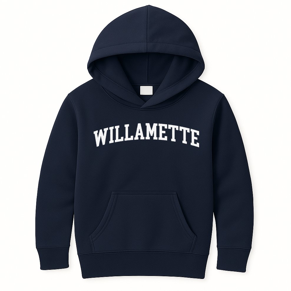 Willamette Arch Vintage Retro College Athletic Sports Kids Hoodie