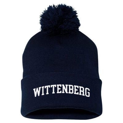 Wittenberg Arch Vintage Retro College Athletic Sports Pom Pom 12in Knit Beanie