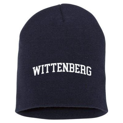 Wittenberg Arch Vintage Retro College Athletic Sports Short Acrylic Beanie