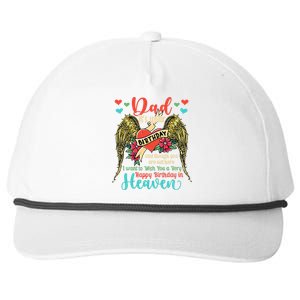 Wish A Very Happy Birthday Dad In Heaven Memorial Family Snapback Five-Panel Rope Hat