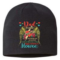 Wish A Very Happy Birthday Dad In Heaven Memorial Family Sustainable Beanie