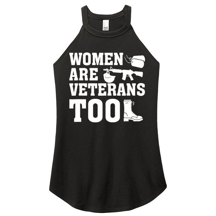 Wo Are Veterans Too Army Mom Us Military Veterans Day Gift Women's Perfect Tri Rocker Tank