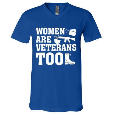 Wo Are Veterans Too Army Mom Us Military Veterans Day Gift V-Neck T-Shirt