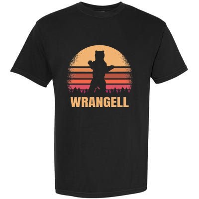 Wrangell Alaska Vintage Bear Ak Retro Distressed 80s Sunset Garment-Dyed Heavyweight T-Shirt