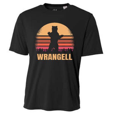 Wrangell Alaska Vintage Bear Ak Retro Distressed 80s Sunset Cooling Performance Crew T-Shirt