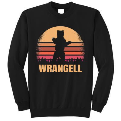 Wrangell Alaska Vintage Bear Ak Retro Distressed 80s Sunset Sweatshirt