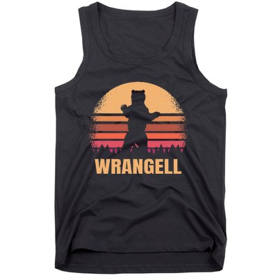 Wrangell Alaska Vintage Bear Ak Retro Distressed 80s Sunset Tank Top