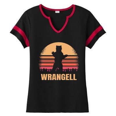 Wrangell Alaska Vintage Bear Ak Ladies Halftime Notch Neck Tee