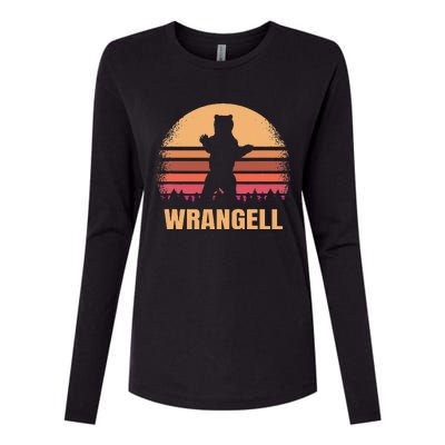 Wrangell Alaska Vintage Bear Ak Womens Cotton Relaxed Long Sleeve T-Shirt