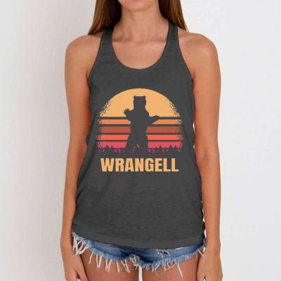 Wrangell Alaska Vintage Bear Ak Women's Knotted Racerback Tank