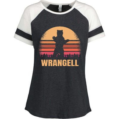 Wrangell Alaska Vintage Bear Ak Enza Ladies Jersey Colorblock Tee