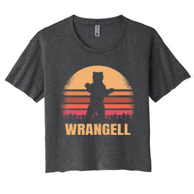 Wrangell Alaska Vintage Bear Ak Women's Crop Top Tee