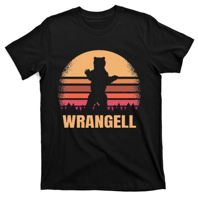 Wrangell Alaska Vintage Bear Ak Retro Distressed 80s Sunset T-Shirt