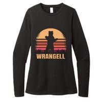 Wrangell Alaska Vintage Bear Ak Retro Distressed 80s Sunset Womens CVC Long Sleeve Shirt