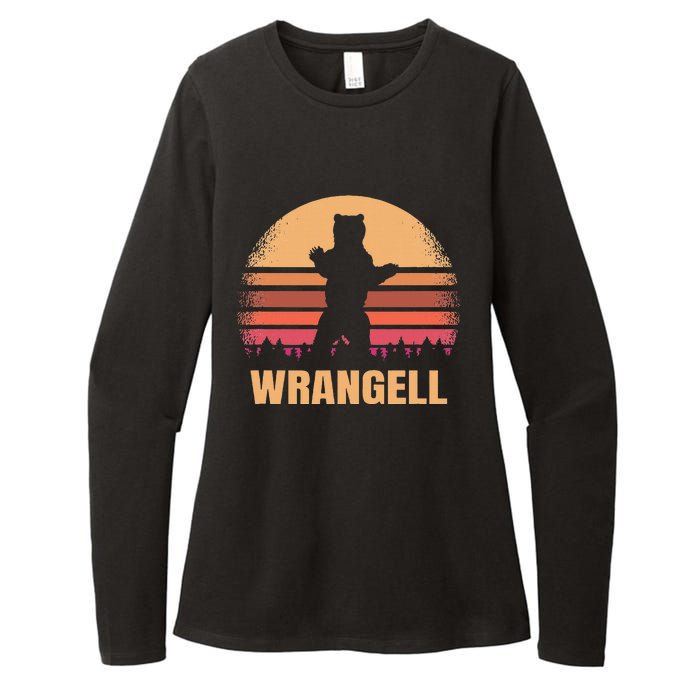 Wrangell Alaska Vintage Bear Ak Retro Distressed 80s Sunset Womens CVC Long Sleeve Shirt