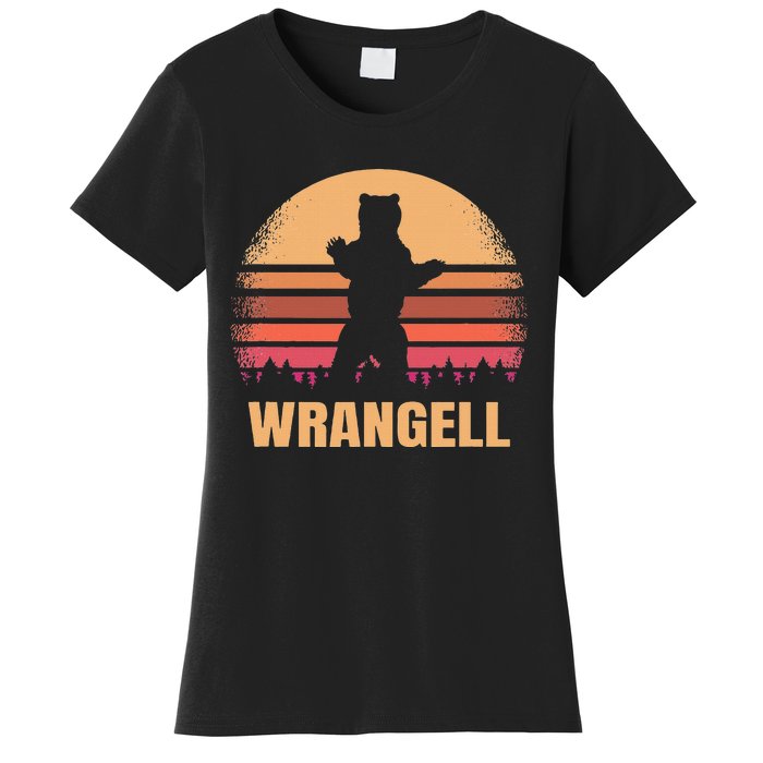 Wrangell Alaska Vintage Bear Ak Retro Distressed 80s Sunset Women's T-Shirt