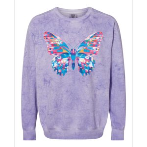 Wavy Colorful Butterfly Illustration  Colorblast Crewneck Sweatshirt