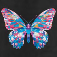 Wavy Colorful Butterfly Illustration  Garment-Dyed Heavyweight T-Shirt
