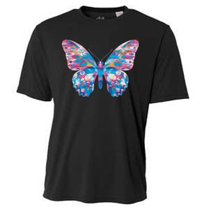 Wavy Colorful Butterfly Illustration  Cooling Performance Crew T-Shirt