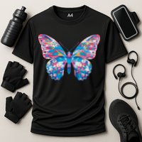 Wavy Colorful Butterfly Illustration  Performance Shirt