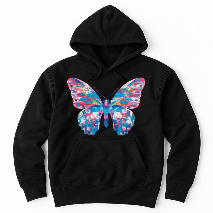 Wavy Colorful Butterfly Illustration  Hoodie
