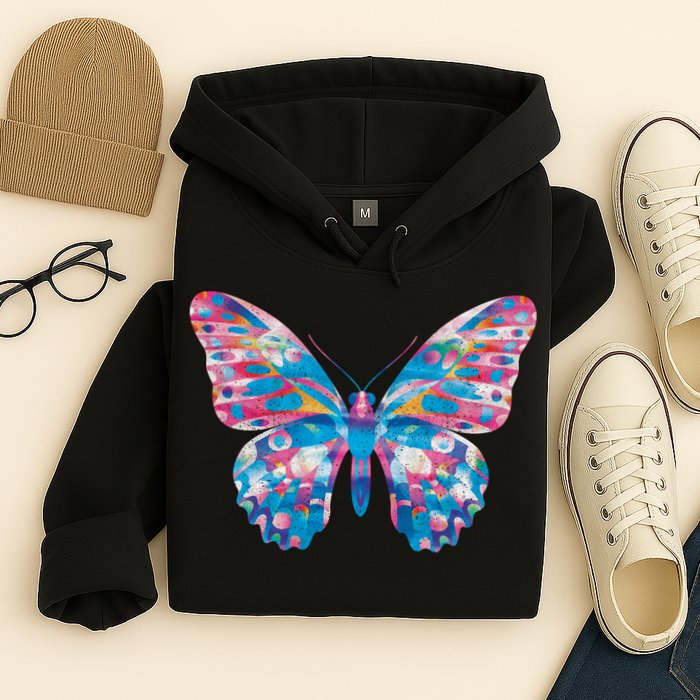 Wavy Colorful Butterfly Illustration  Hoodie