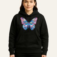 Wavy Colorful Butterfly Illustration  Hoodie