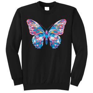 Wavy Colorful Butterfly Illustration  Sweatshirt