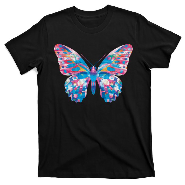 Wavy Colorful Butterfly Illustration  T-Shirt