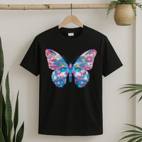 Wavy Colorful Butterfly Illustration  T-Shirt