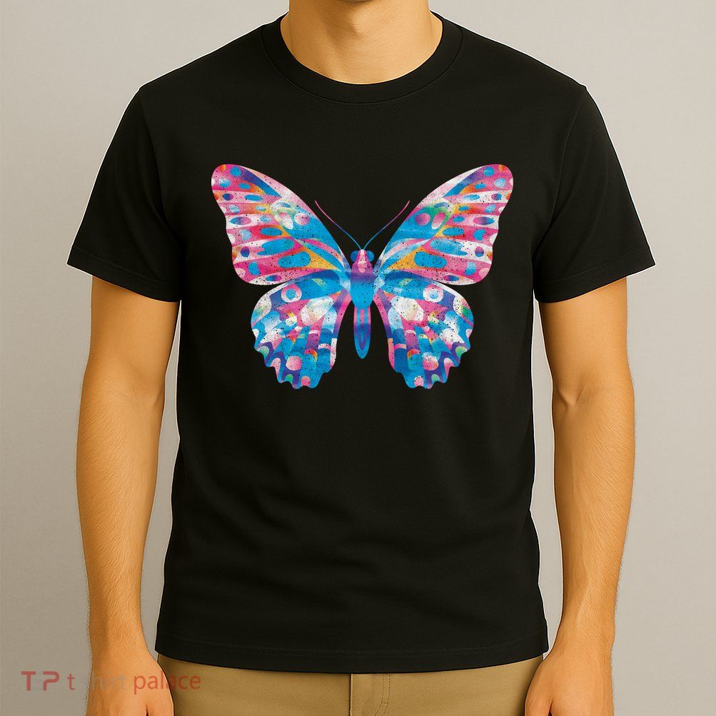 Wavy Colorful Butterfly Illustration  T-Shirt