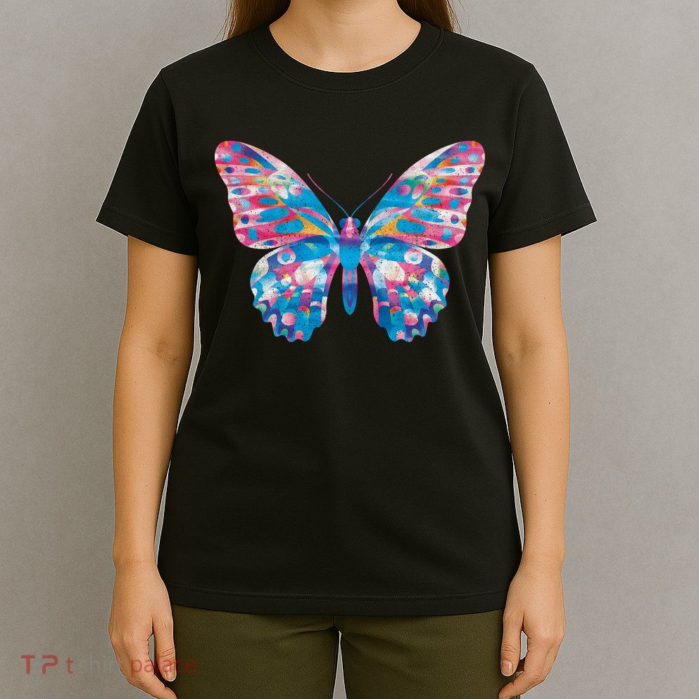 Wavy Colorful Butterfly Illustration  T-Shirt