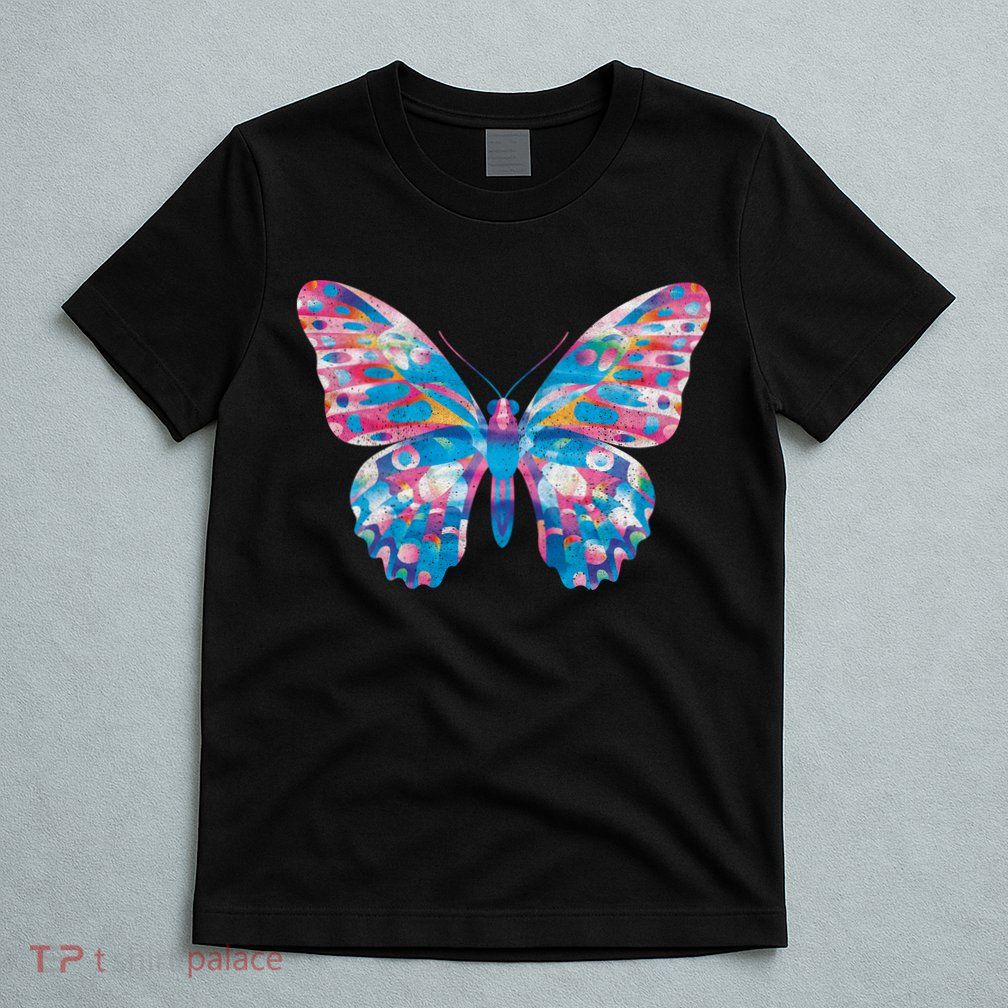 Wavy Colorful Butterfly Illustration  T-Shirt