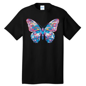 Wavy Colorful Butterfly Illustration  Tall T-Shirt