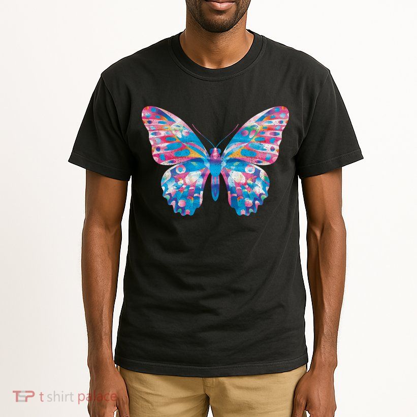 Wavy Colorful Butterfly Illustration  Tall T-Shirt