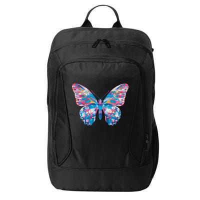 Wavy Colorful Butterfly Illustration  City Backpack
