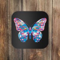 Wavy Colorful Butterfly Illustration  Coaster