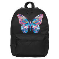 Wavy Colorful Butterfly Illustration  16 in Basic Backpack