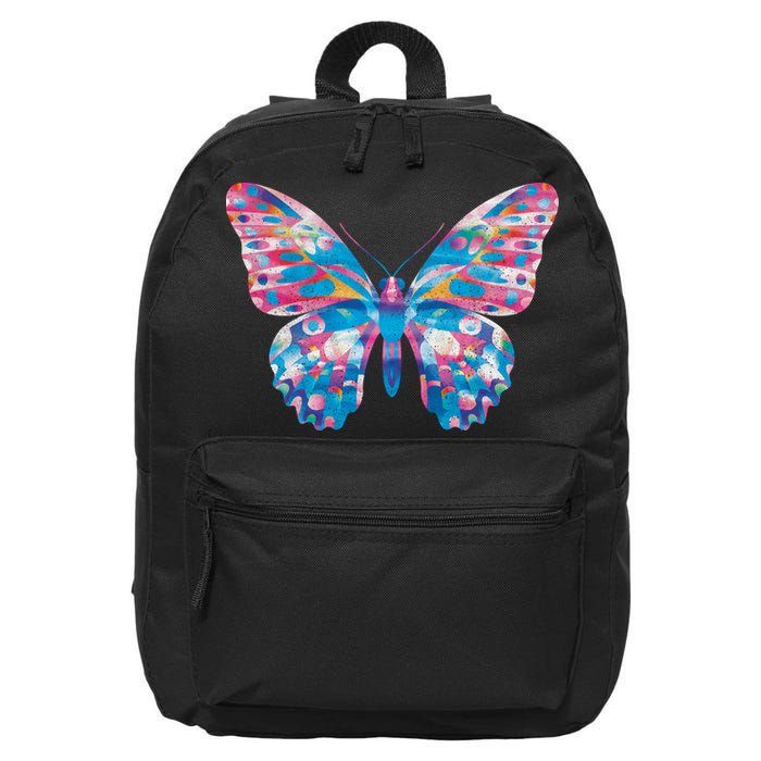 Wavy Colorful Butterfly Illustration  16 in Basic Backpack